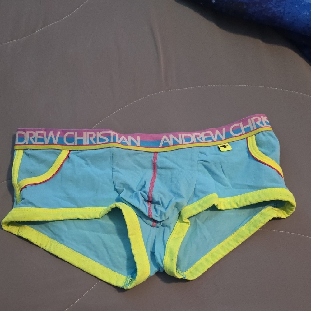 Andrew Christian Vibrant Blue Briefs with Yellow Accents